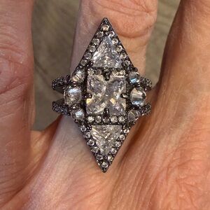 Elegant Silver Costume Diamond Ring💍